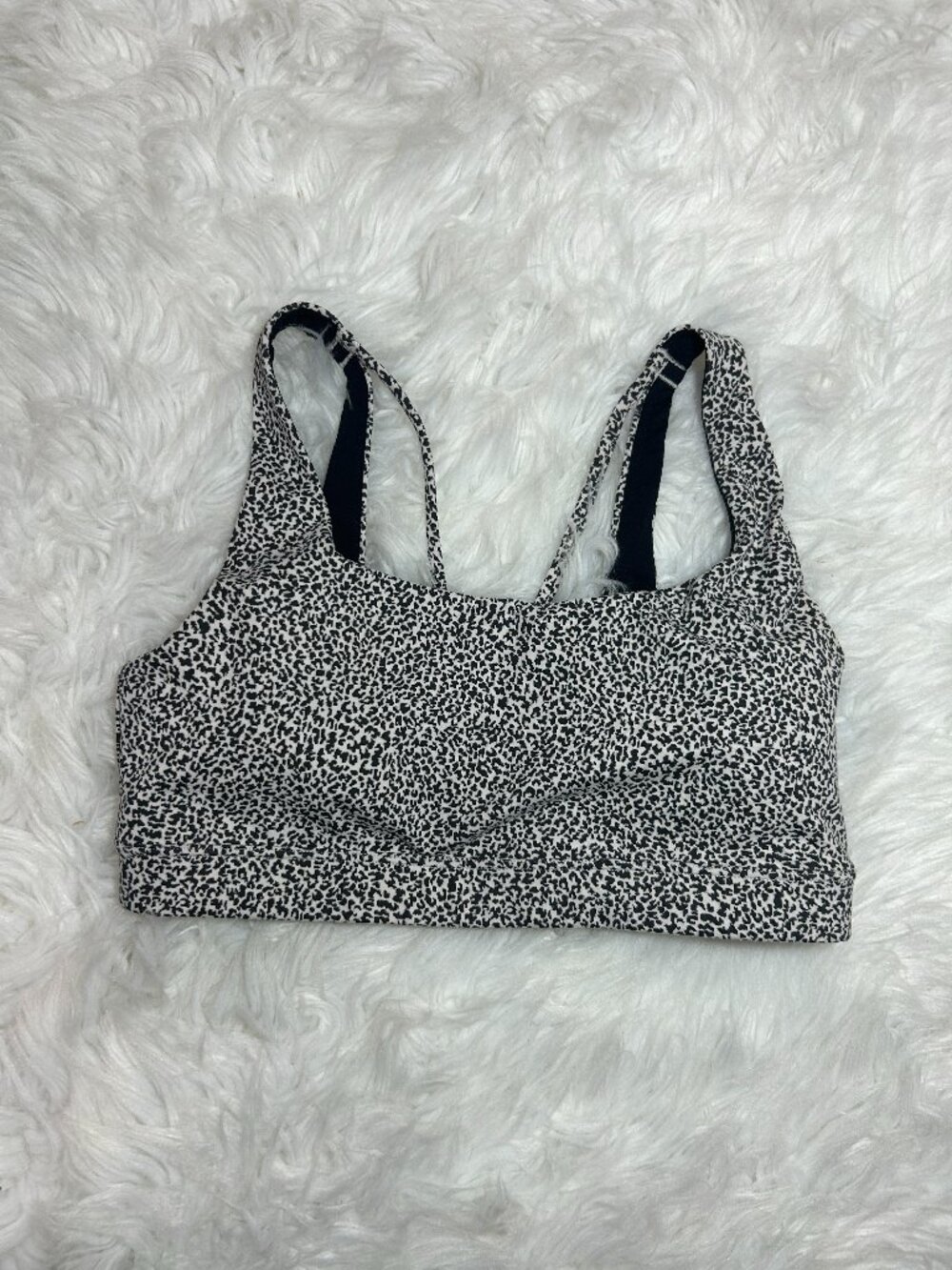 ATHLETA size medium Exhale Sports Bra Textured Micro Cheetah Leopard print